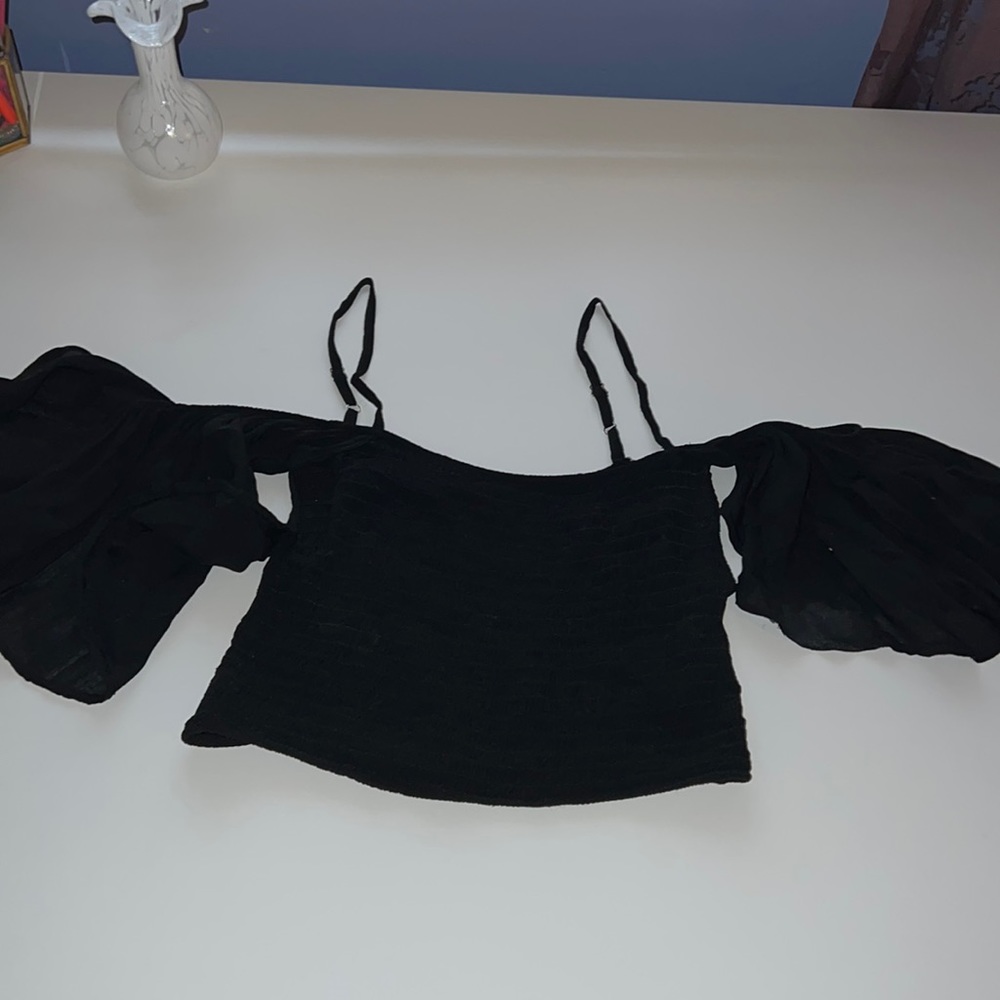 Black flowy top